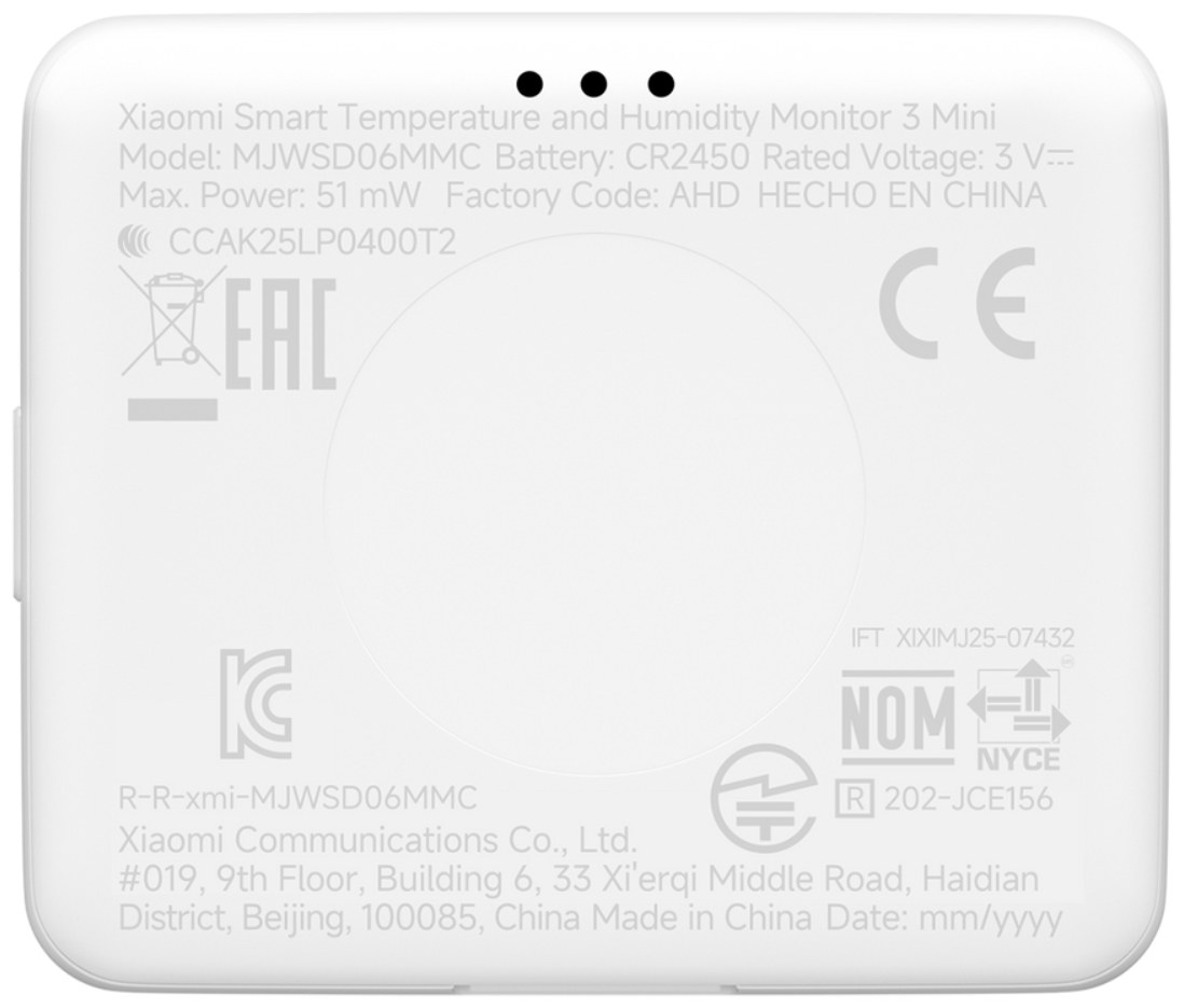 Часы термогигрометр Xiaomi Smart Temperature and Humidity Monitor 3 Mini QBH4312GL